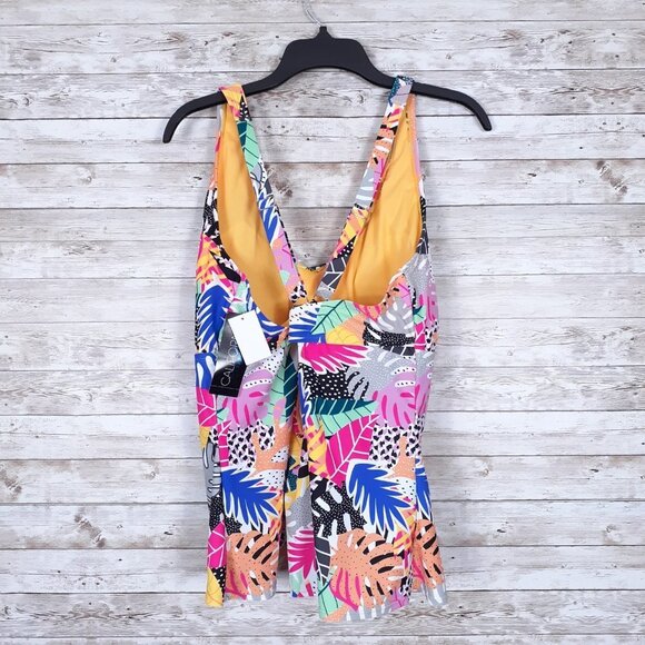California Waves Tankini 22/24 Swim Top Tropical 261 - Picture 5 of 7